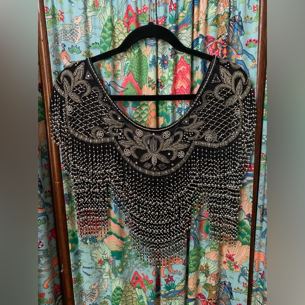 Beaded silk shawl